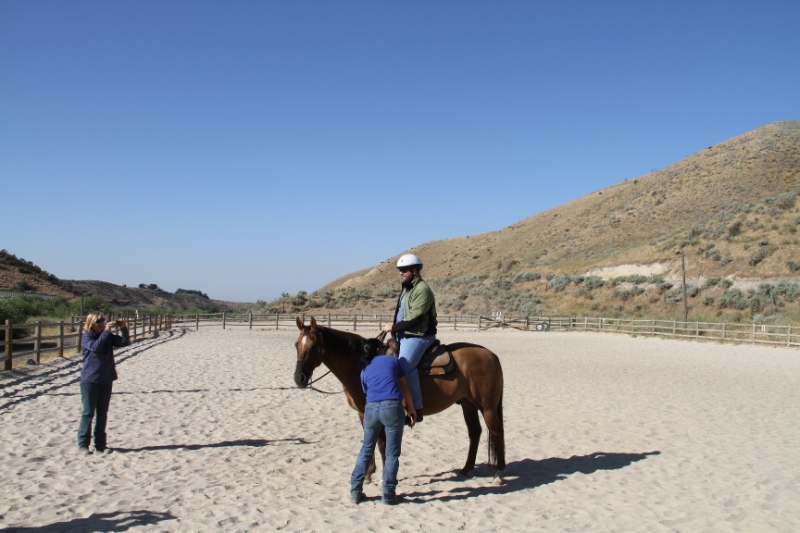 IMG_0093.JPG - And as a thank you for the motorcycle ride, the RFJ folks brought me out for my first ever ride on a horse!
