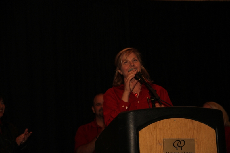 IMG_0568.JPG - Valerie giving a quick talk and getting ready to hand out some thank you gifts