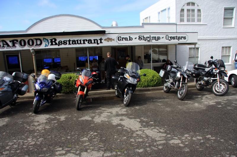FB8_6994.jpg - Nice mix of bikes - My GT, Tony's FJR, Jim's Tiger, John's GT, Wes' GS, and my GS (Nick and Candace rode my GT, I'm not THAT talented!)