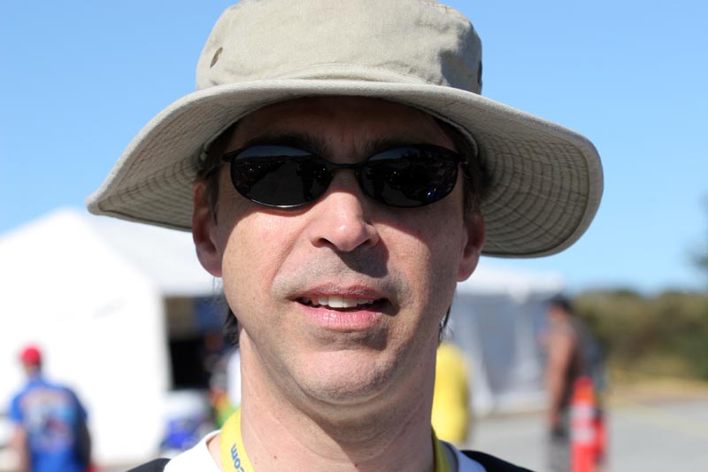 Nick ready to watch some racing!