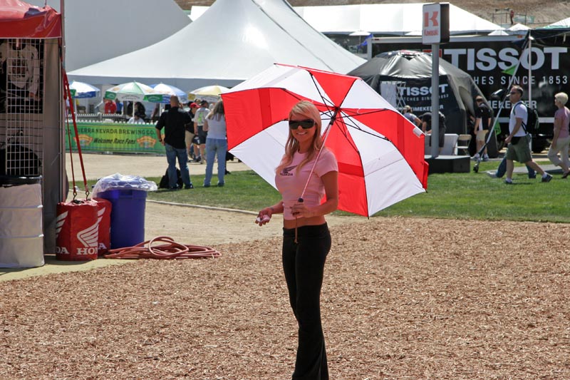 Look what we found at the races, an Umbrella Girl!