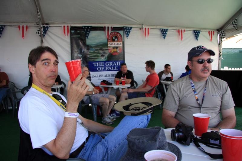 M09_3097.jpg - Nick and Rob at the pub in the paddock. we spend a lot of time here to avoid getting sunburned
