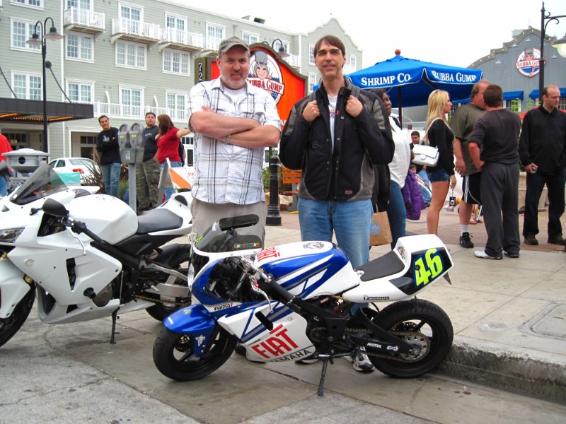 IMG_0432.JPG - Rob and Nick with a mini bike. Now all we need is a mini Rossi.