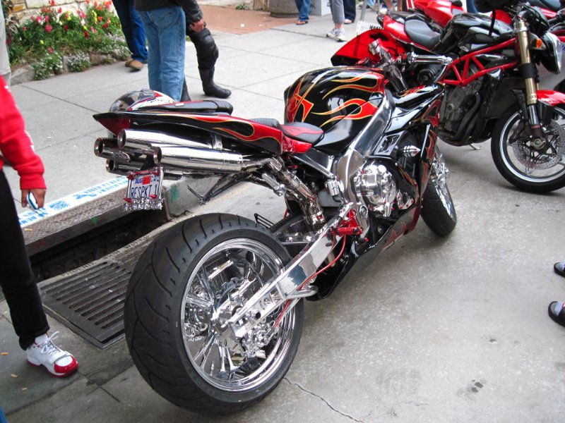 IMG_0447.JPG - Respect the extended swingarm, and chrome, and MV exhaust, and....