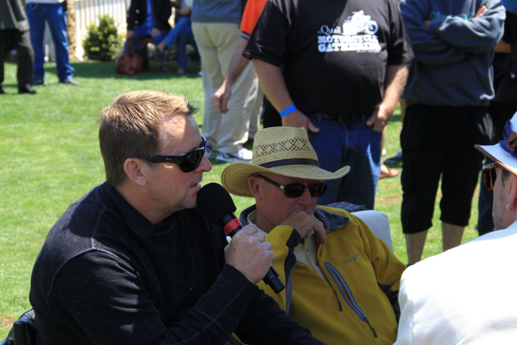 IMG_6650.JPG - I got to stand about 6 feet away from the interview and chat session the event organizers held with Wayne Rainey, Kenny Roberts, and Mert Lawwill. It was a very cool experience. 